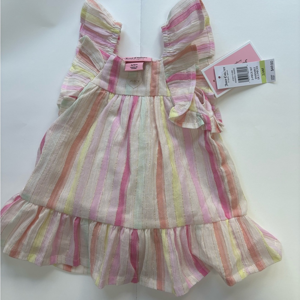 Juicy Couture Striped Kids Dress - Pink, Orange, Yellow